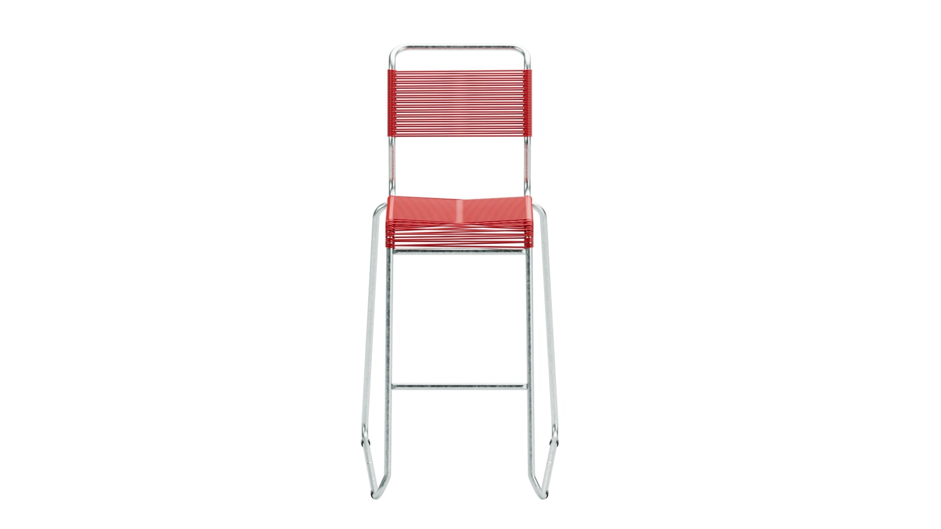 Säntis Spaghetti-Barstuhl Outdoor ohne Armlehne Kufen in Rot präsentiert im Onlineshop von KAQTU Design AG. Outdoor-Barstuhl ist von Schaffner