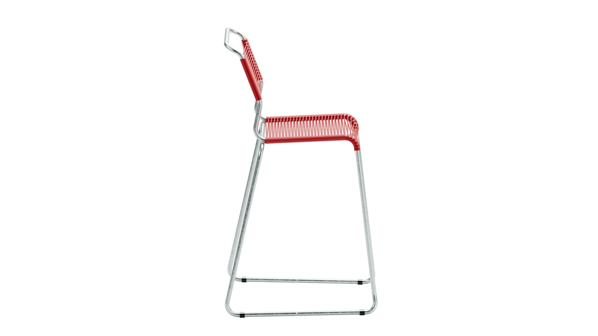 Säntis Spaghetti-Barstuhl Outdoor ohne Armlehne Kufen in Rot präsentiert im Onlineshop von KAQTU Design AG. Outdoor-Barstuhl ist von Schaffner