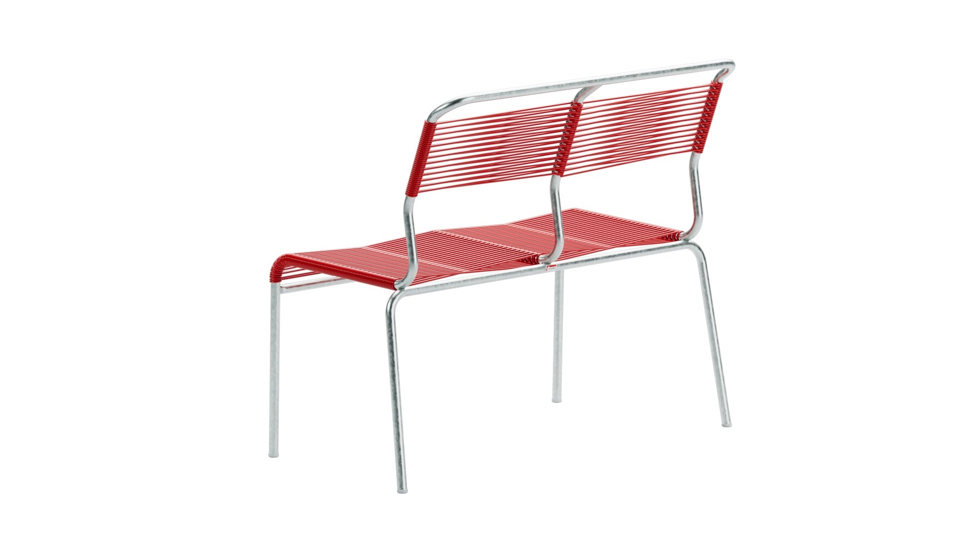 Säntis Spaghetti-2er Gartenbank ohne Armlehne in Rot präsentiert im Onlineshop von KAQTU Design AG. Gartenbank ist von Schaffner