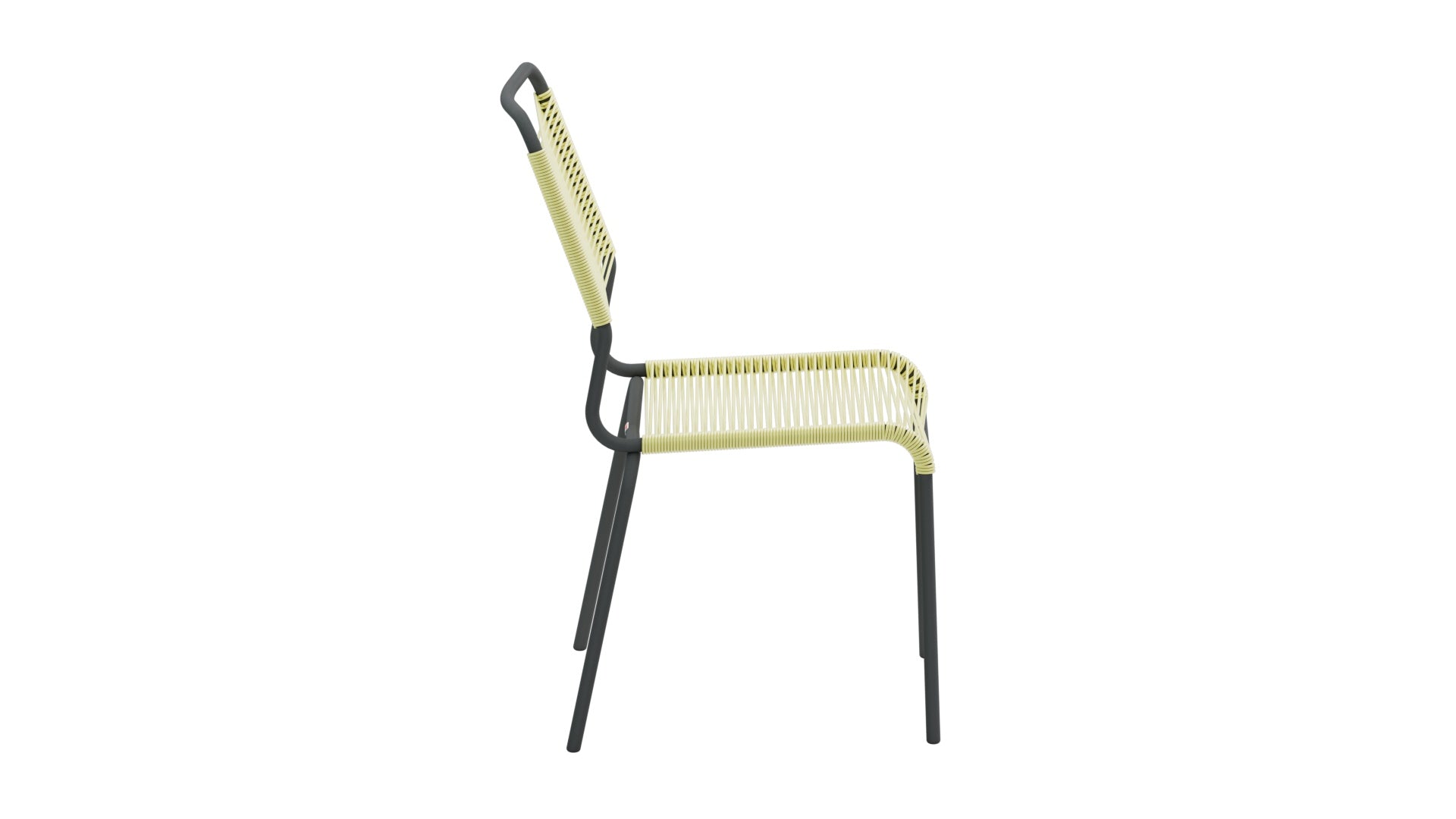 Rigi Spaghetti-Gartenstuhl ohne Armlehne Comfort in Buchsbaumgelb präsentiert im Onlineshop von KAQTU Design AG. Gartenstuhl ist von Schaffner