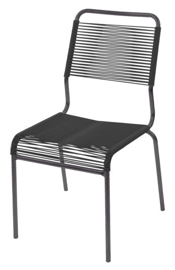 Entdecken Sie den Spaghettistuhl Rigi von Schaffner – ein eleganter, wetterfester Stuhl ohne Armlehnen, perfekt für stilvolle Außenbereiche.