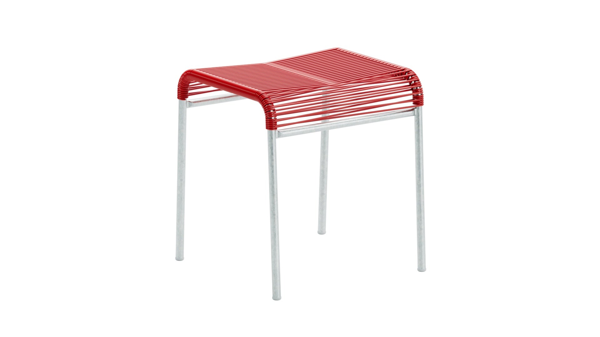 Säntis Spaghetti-1er-Hocker in Rot / Feuerverzinkt präsentiert im Onlineshop von KAQTU Design AG. Hocker Outdoor ist von Schaffner