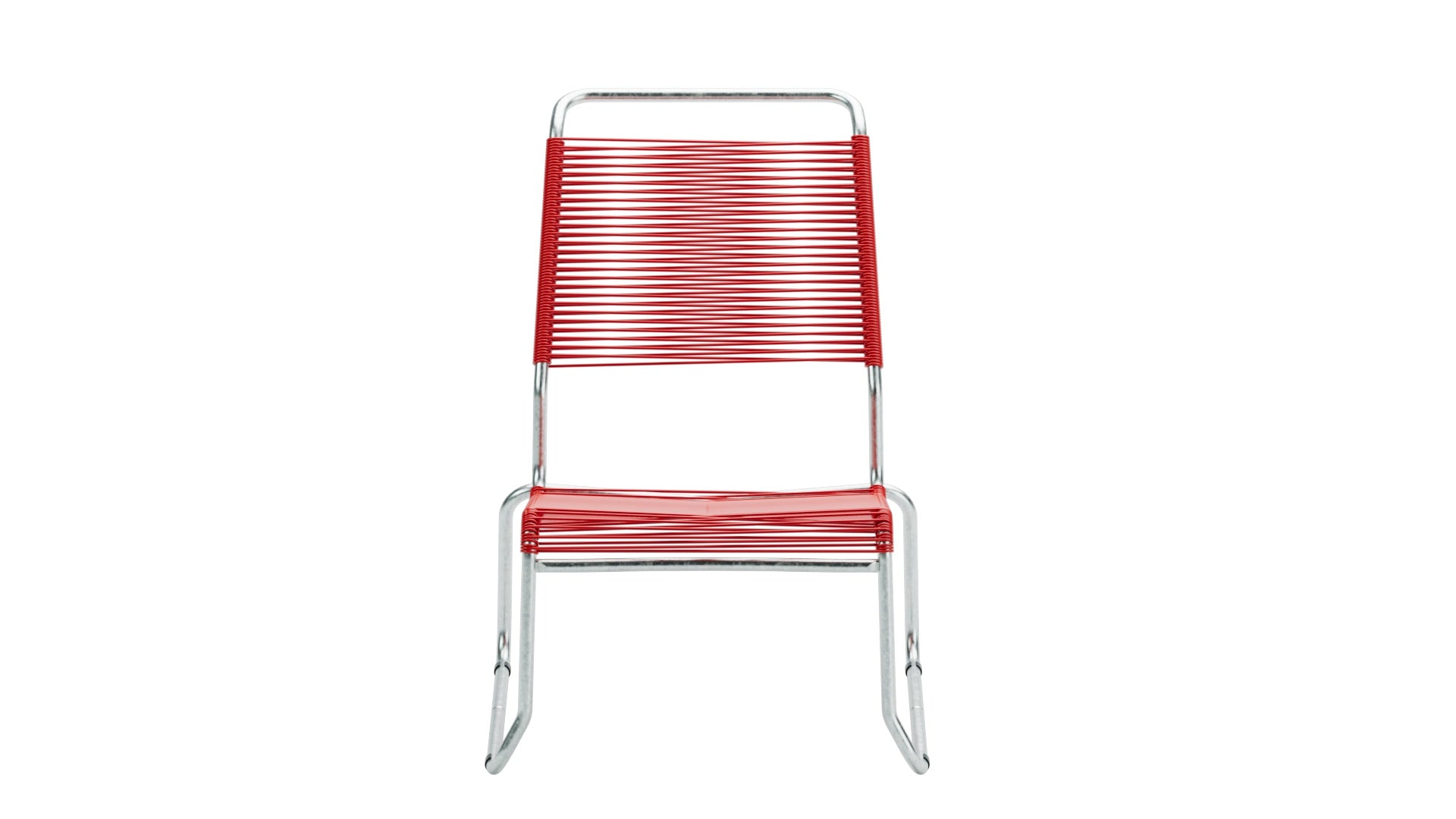 Säntis Spaghetti-Lounger ohne Armlehne Hochlehner Kufen in Rot präsentiert im Onlineshop von KAQTU Design AG. Outdoor-Sessel ist von Schaffner