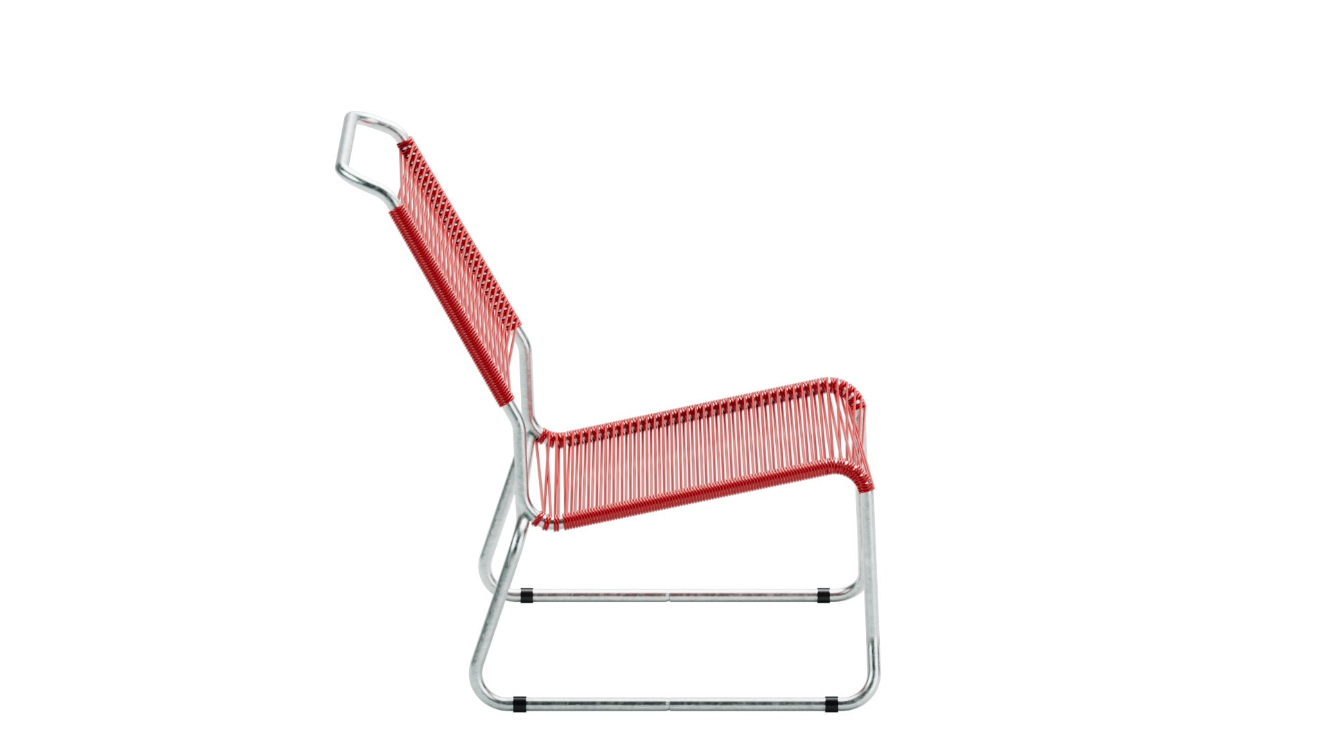Säntis Spaghetti-Lounger ohne Armlehne Hochlehner Kufen in Rot präsentiert im Onlineshop von KAQTU Design AG. Outdoor-Sessel ist von Schaffner