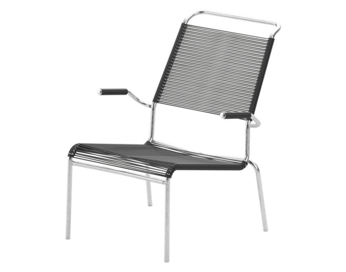 Säntis Lounger Spaghetti mit Armlehne Hochlehner in Anthrazit / Feuerverzinkt präsentiert im Onlineshop von KAQTU Design AG. Outdoor-Sessel mit Armlehnen ist von Schaffner