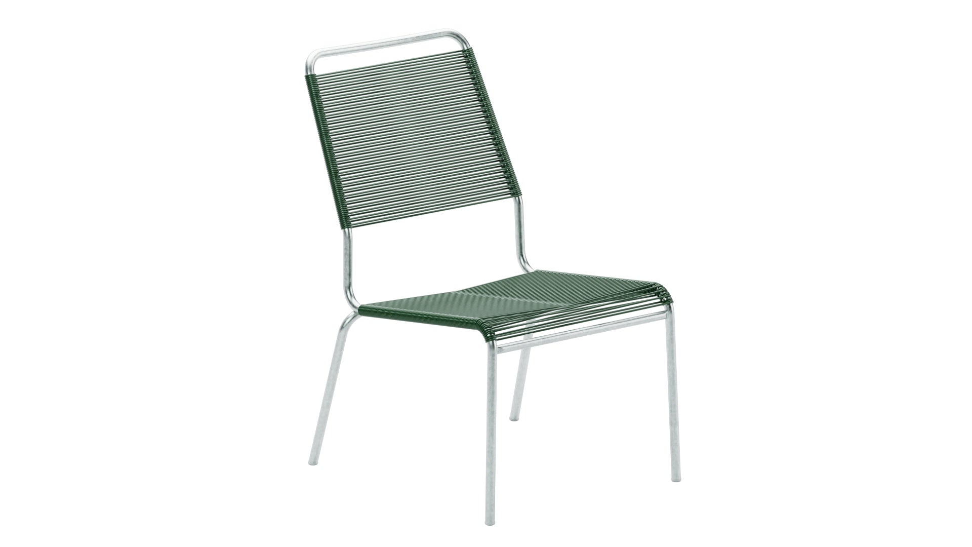 Rigi Spaghetti-Salonsessel ohne Armlehne in Tannengrün präsentiert im Onlineshop von KAQTU Design AG. Outdoor-Sessel ist von Schaffner