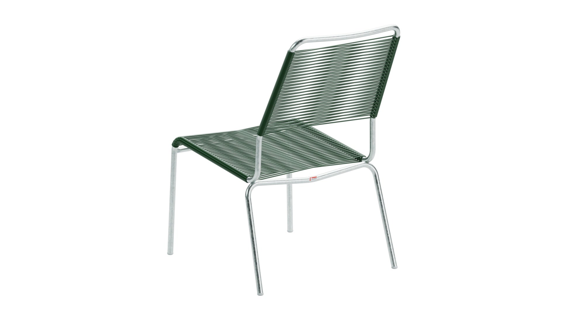 Schaffner Rigi Spaghetti-Salonsessel ohne Armlehne – wetterfest, langlebig, elegantes Design aus Schweizer Handwerkskunst für Garten und Terrasse.