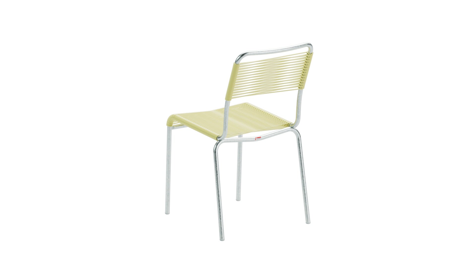 Rigi Spaghetti-Gartenstuhl ohne Armlehne in Buchsbaumgelb präsentiert im Onlineshop von KAQTU Design AG. Gartenstuhl ist von Schaffner