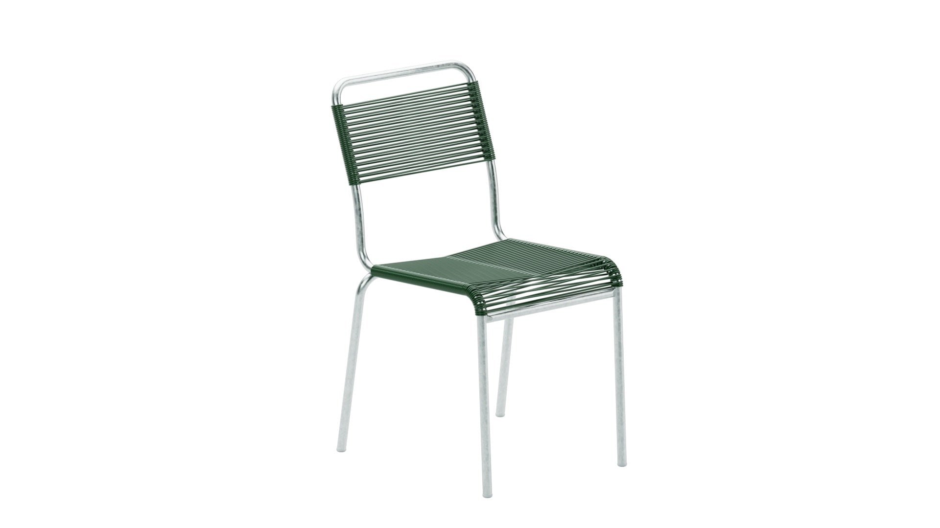 Rigi Spaghetti-Gartenstuhl ohne Armlehne in Tannengrün präsentiert im Onlineshop von KAQTU Design AG. Gartenstuhl ist von Schaffner