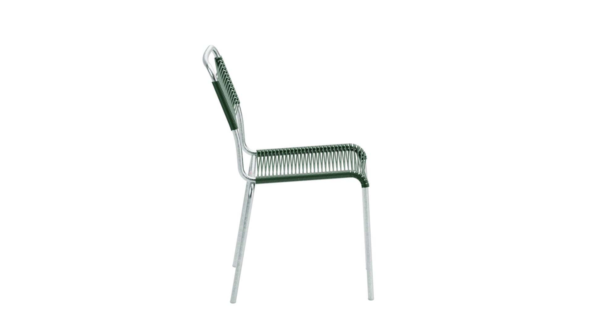 Rigi Spaghetti-Gartenstuhl ohne Armlehne in Tannengrün präsentiert im Onlineshop von KAQTU Design AG. Gartenstuhl ist von Schaffner