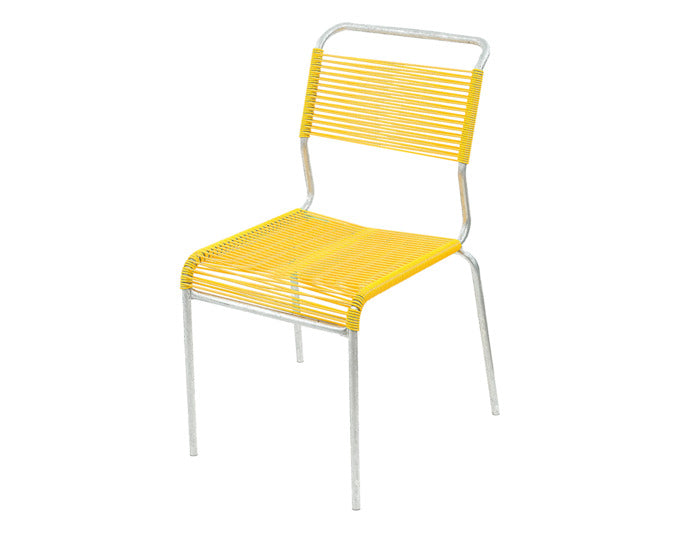 Säntis Spaghetti-Gartenstuhl ohne Armlehne in Gelb / Feuerverzinkt präsentiert im Onlineshop von KAQTU Design AG. Gartenstuhl ist von Schaffner