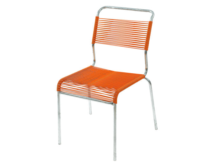 Säntis Spaghetti-Gartenstuhl ohne Armlehne in Orange / Feuerverzinkt präsentiert im Onlineshop von KAQTU Design AG. Gartenstuhl ist von Schaffner