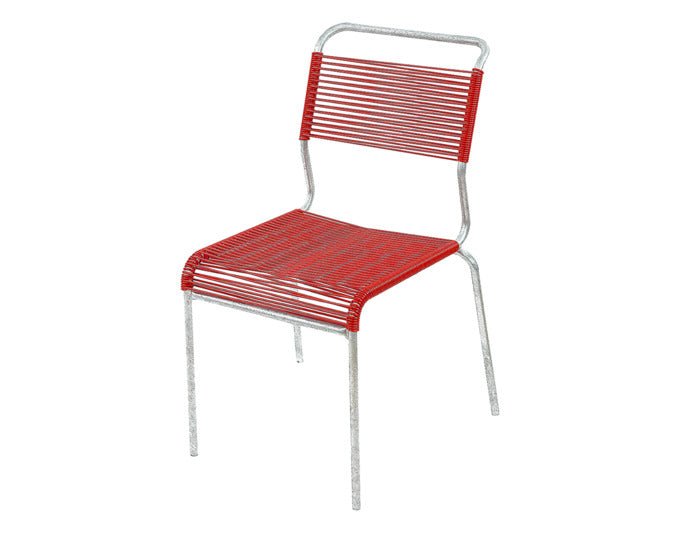 Säntis Spaghetti-Gartenstuhl ohne Armlehne in Rot / Feuerverzinkt präsentiert im Onlineshop von KAQTU Design AG. Gartenstuhl ist von Schaffner
