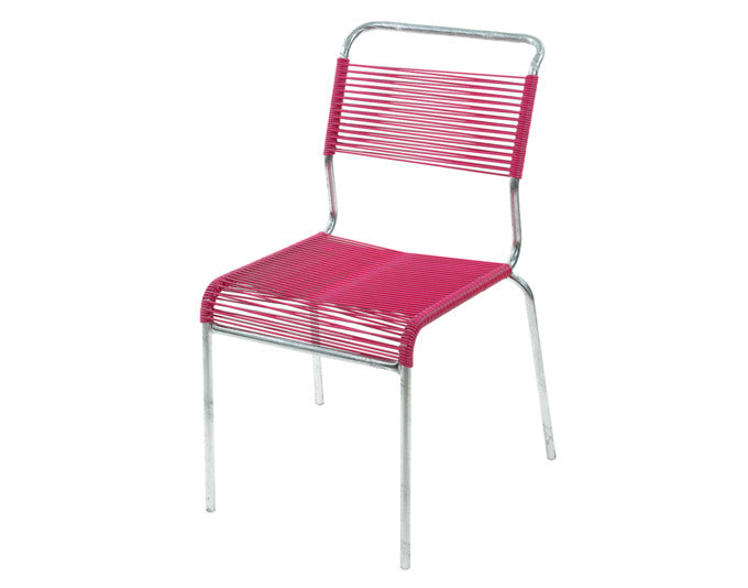 Säntis Spaghetti-Gartenstuhl ohne Armlehne in Pink / Feuerverzinkt präsentiert im Onlineshop von KAQTU Design AG. Gartenstuhl ist von Schaffner