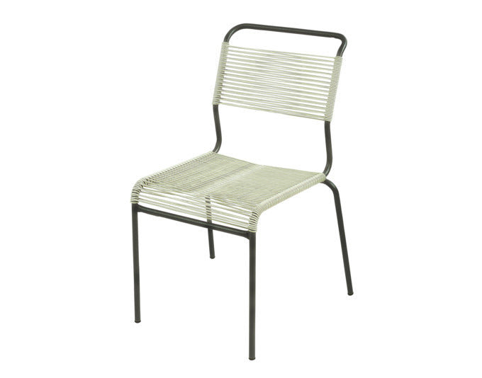 Säntis Spaghetti-Gartenstuhl ohne Armlehne in Pastellgrün / Anthrazit präsentiert im Onlineshop von KAQTU Design AG. Gartenstuhl ist von Schaffner