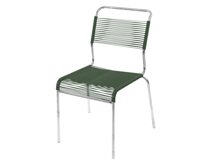 Säntis Spaghetti-Gartenstuhl ohne Armlehne in Tannengrün / Feuerverzinkt präsentiert im Onlineshop von KAQTU Design AG. Gartenstuhl ist von Schaffner