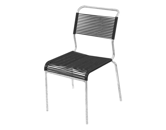 Säntis Spaghetti-Gartenstuhl ohne Armlehne in Anthrazit / Feuerverzinkt präsentiert im Onlineshop von KAQTU Design AG. Gartenstuhl ist von Schaffner