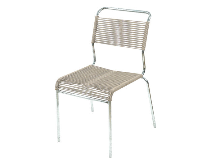 Säntis Spaghetti-Gartenstuhl ohne Armlehne in Pastellbraun / Feuerverzinkt präsentiert im Onlineshop von KAQTU Design AG. Gartenstuhl ist von Schaffner