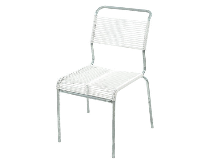 Säntis Spaghetti-Gartenstuhl ohne Armlehne in Weiss / Feuerverzinkt präsentiert im Onlineshop von KAQTU Design AG. Gartenstuhl ist von Schaffner