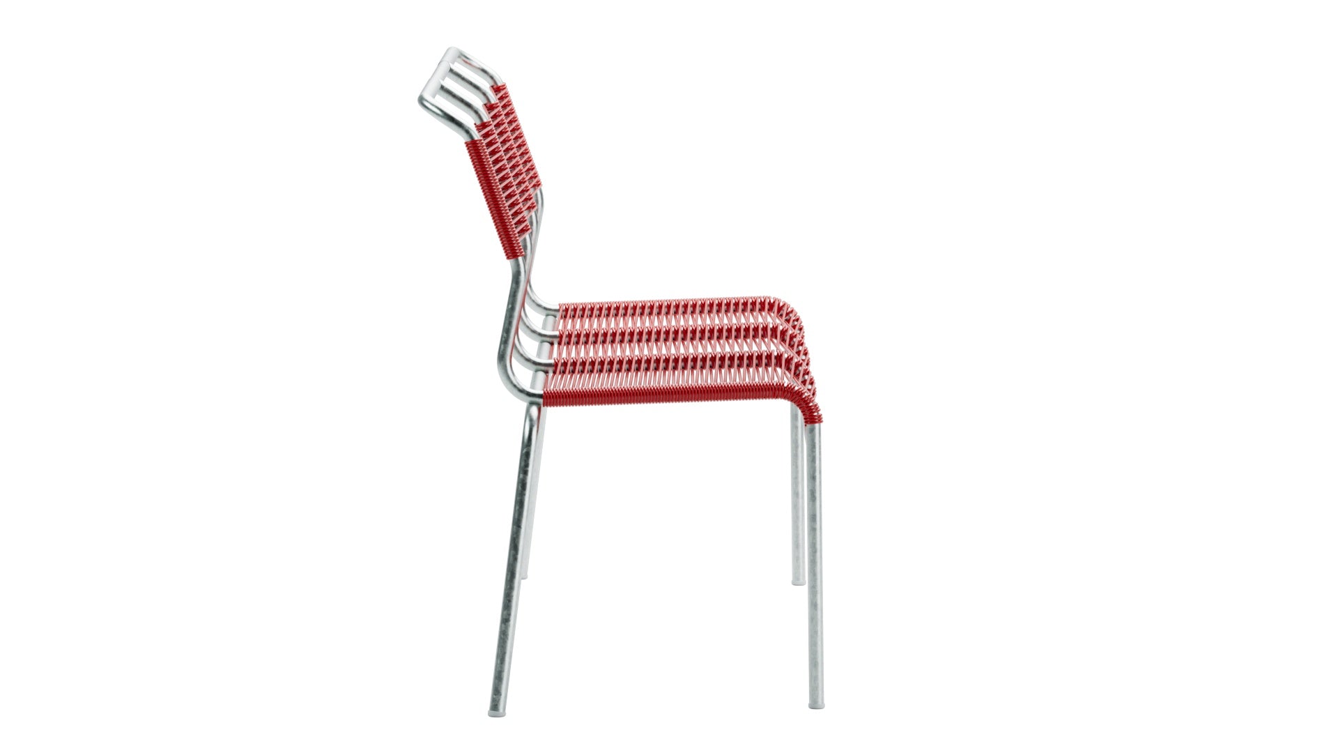 Säntis Spaghetti-3er-Gartenbank ohne Armlehne in Rot präsentiert im Onlineshop von KAQTU Design AG. Gartenbank ist von Schaffner