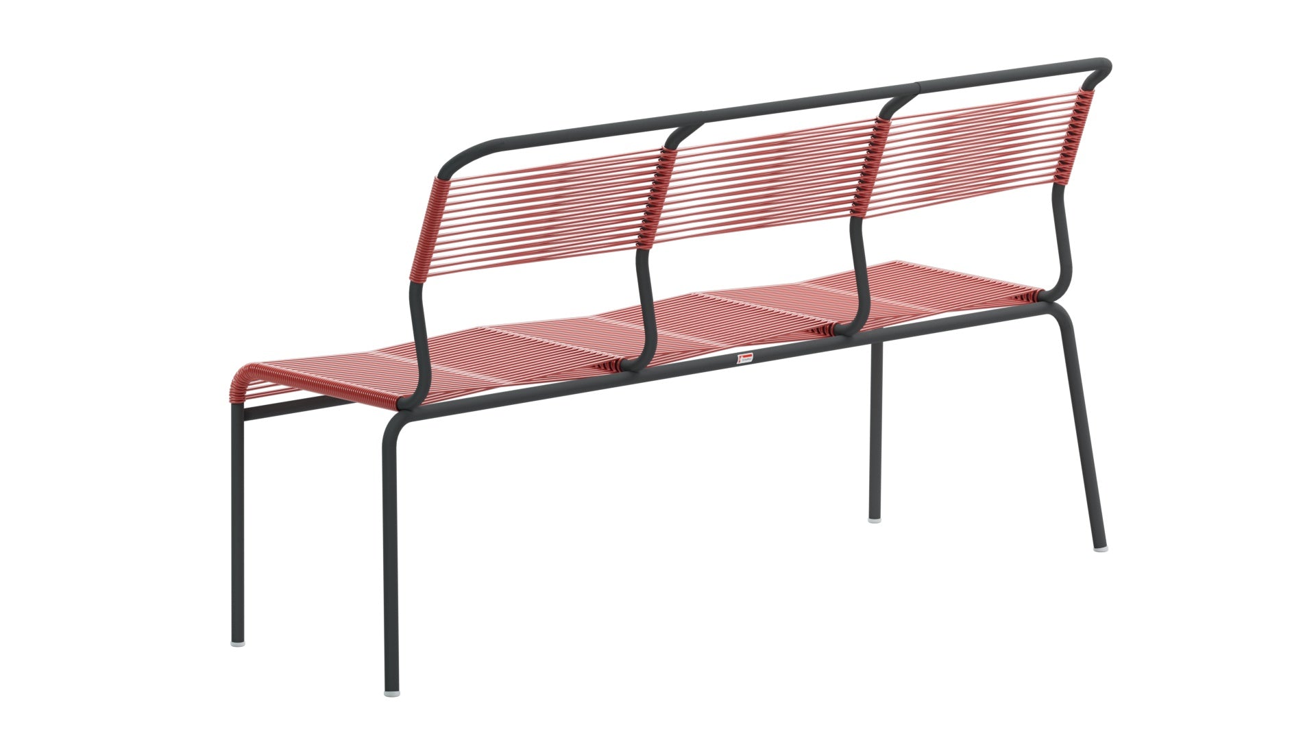 Säntis Spaghetti-3er-Gartenbank ohne Armlehne in Ahornrot präsentiert im Onlineshop von KAQTU Design AG. Gartenbank ist von Schaffner