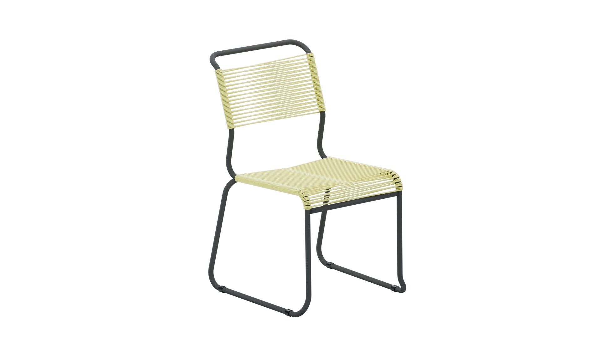 Schaffner Säntis Spaghettistuhl mit Kufen: wetterfest, langlebig, nachhaltiges Design, Schweizer Qualität, ideal für Garten, Balkon und Terrasse.