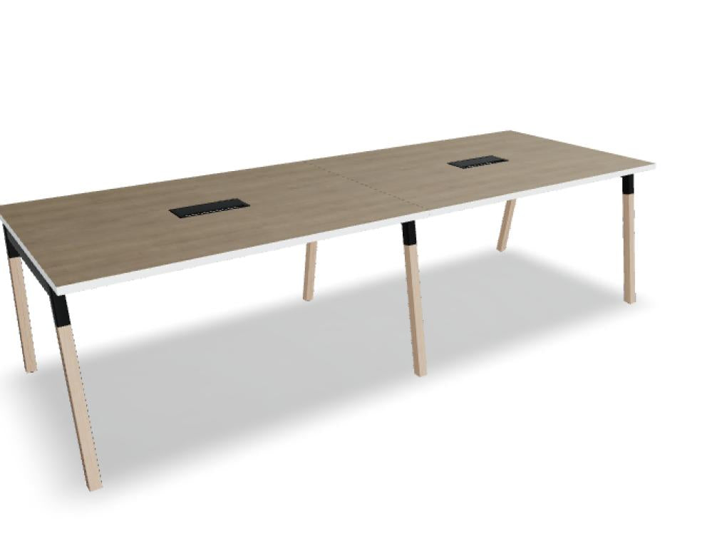 Ogi W SW114E2 - Konferenztisch mit Holzbeinen in Honigeiche präsentiert im Onlineshop von KAQTU Design AG. Konferenztisch ist von Mdd