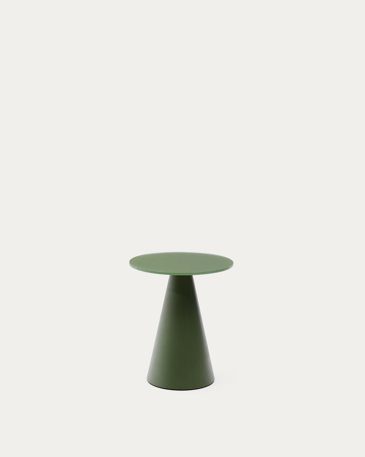 Wilshire Beistelltisch aus gehärteten Milchglas und Stahl matt grün lackiert Ø35 cm in Grün präsentiert im Onlineshop von KAQTU Design AG. Beistelltisch ist von Kave Home