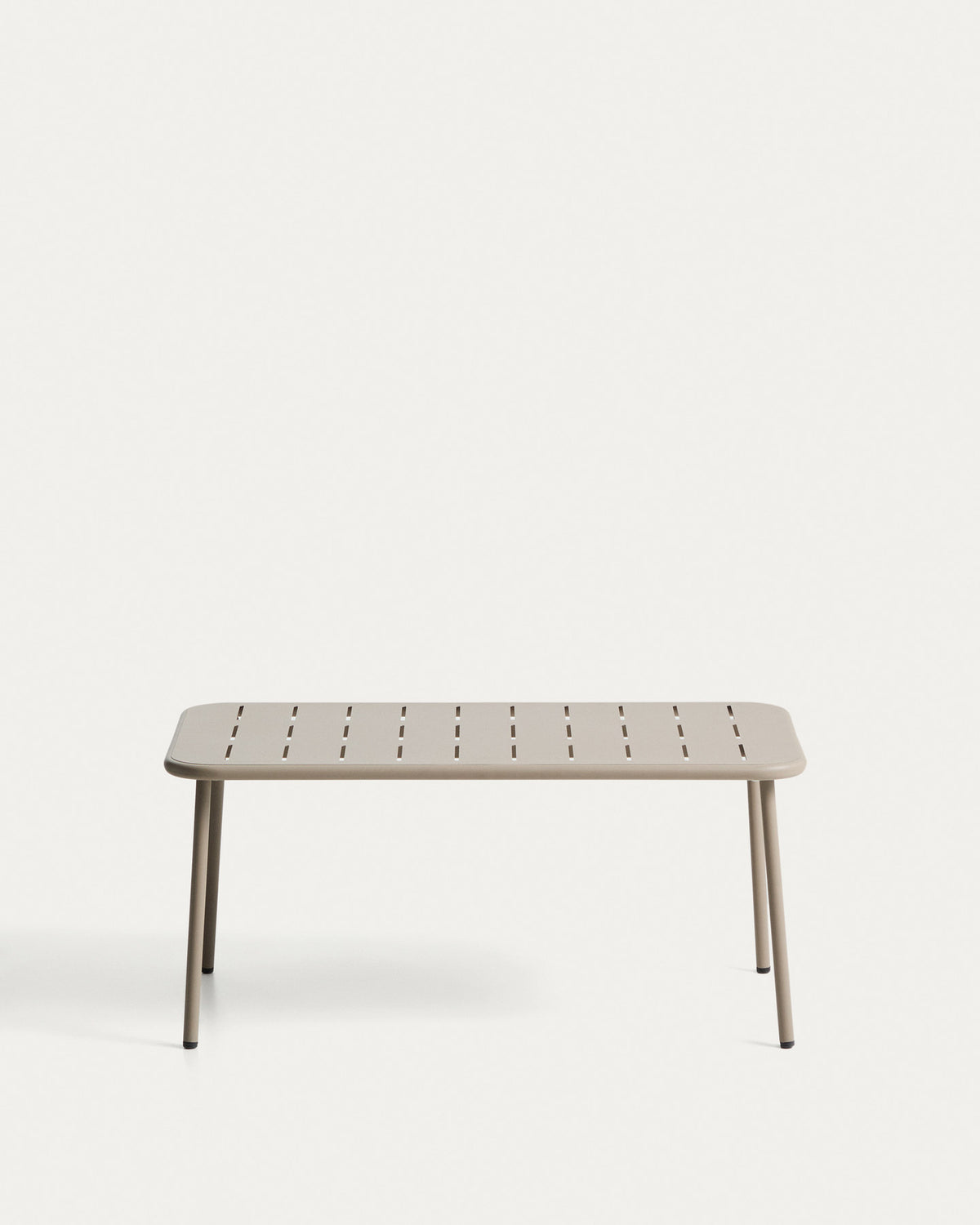 Outdoor-Tisch Zivia aus taupefarben verzinktem Stahl, 90 x 50 cm in Taupe, Beige, Ecru präsentiert im Onlineshop von KAQTU Design AG. Gartentisch ist von Kave Home
