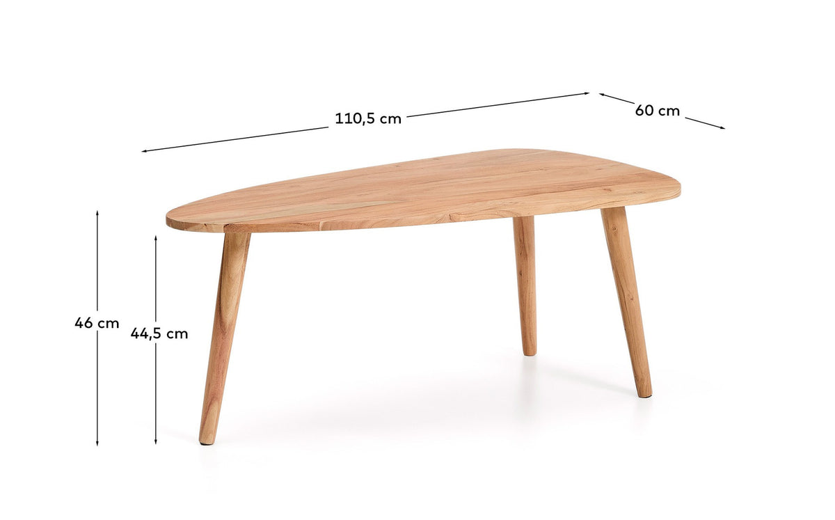 Couchtisch Duvani aus massivem Akazienholz mit gebleichtem Finish Ø 110 x 60 cm in Beige präsentiert im Onlineshop von KAQTU Design AG. Couchtisch ist von Kave Home