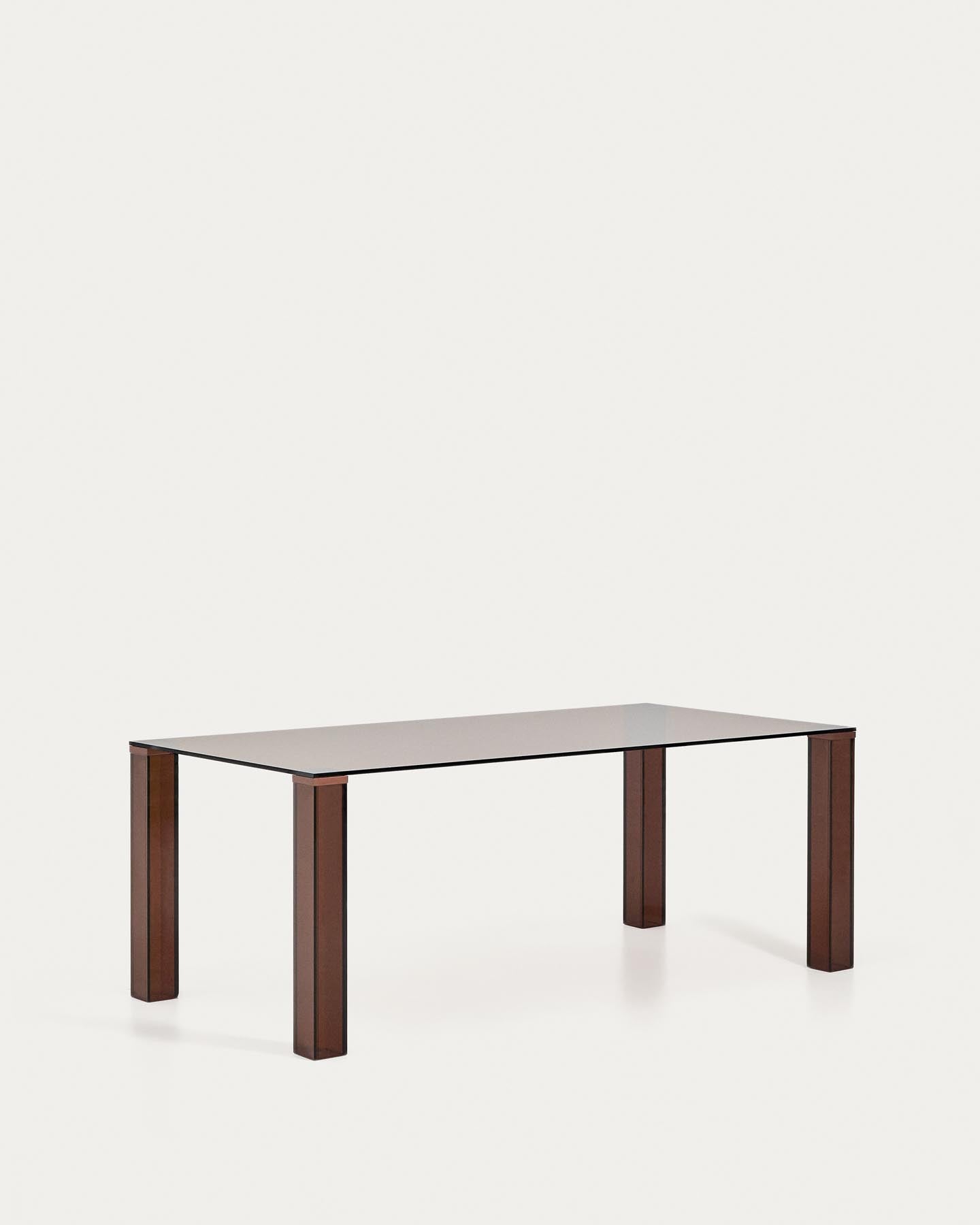 Tisch Adularia aus braunem Einscheiben-Sicherheitsglas, 200 x 100 cm in Braun präsentiert im Onlineshop von KAQTU Design AG. Esstisch ist von Kave Home