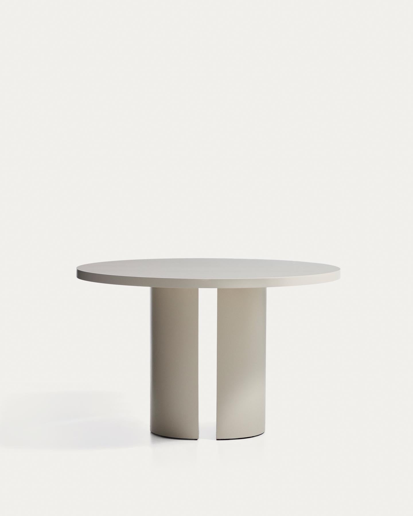 Runder Tisch Nealy aus lackiertem MDF mit eierschalfarbenem Finish Ø 120 cm in Beige präsentiert im Onlineshop von KAQTU Design AG. Esstisch ist von Kave Home