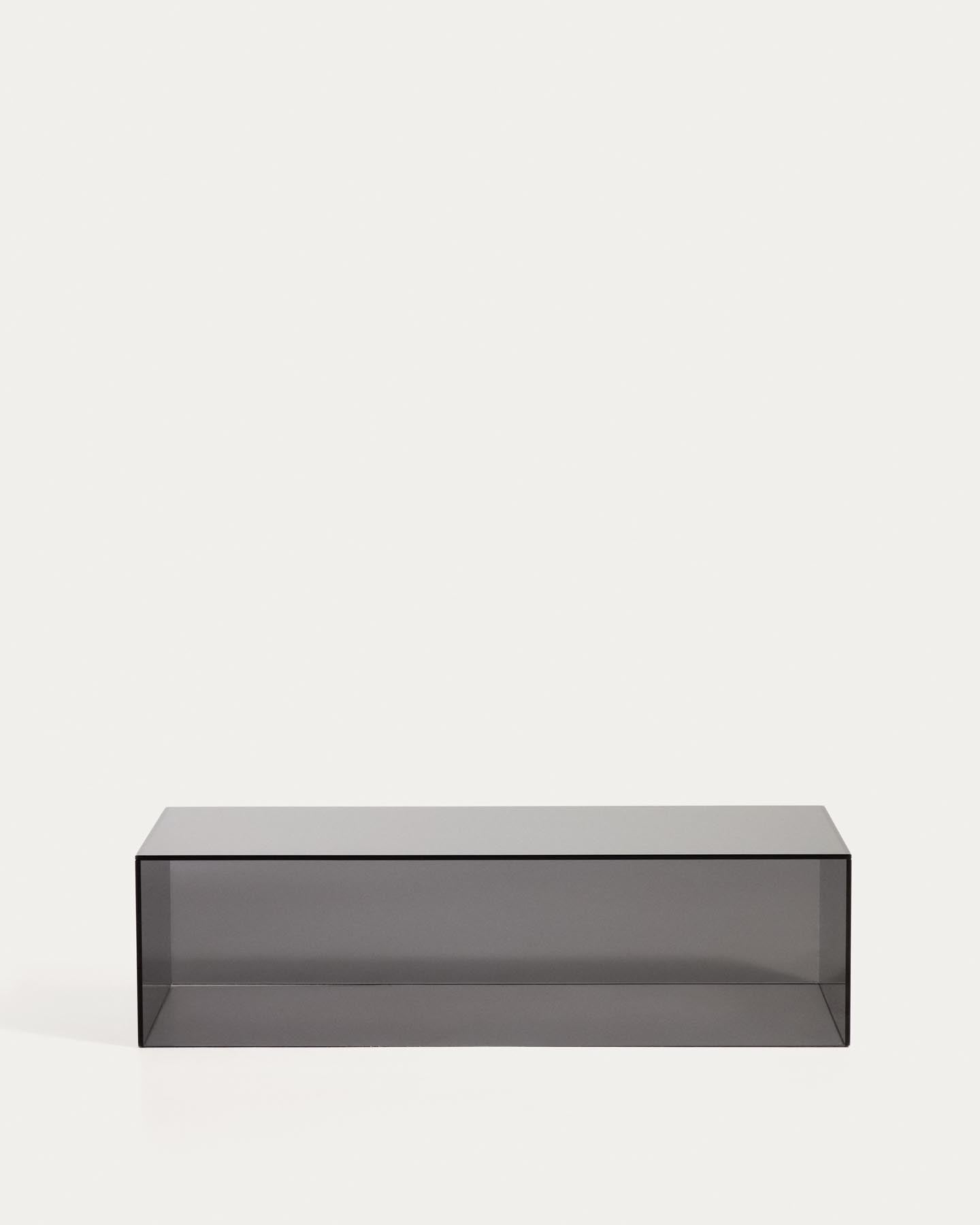 Couchtisch Orlia aus gehärtetem Glas in Dunkelgrau, 110 x 50 cm in Dunkelgrau präsentiert im Onlineshop von KAQTU Design AG. Couchtisch ist von Kave Home