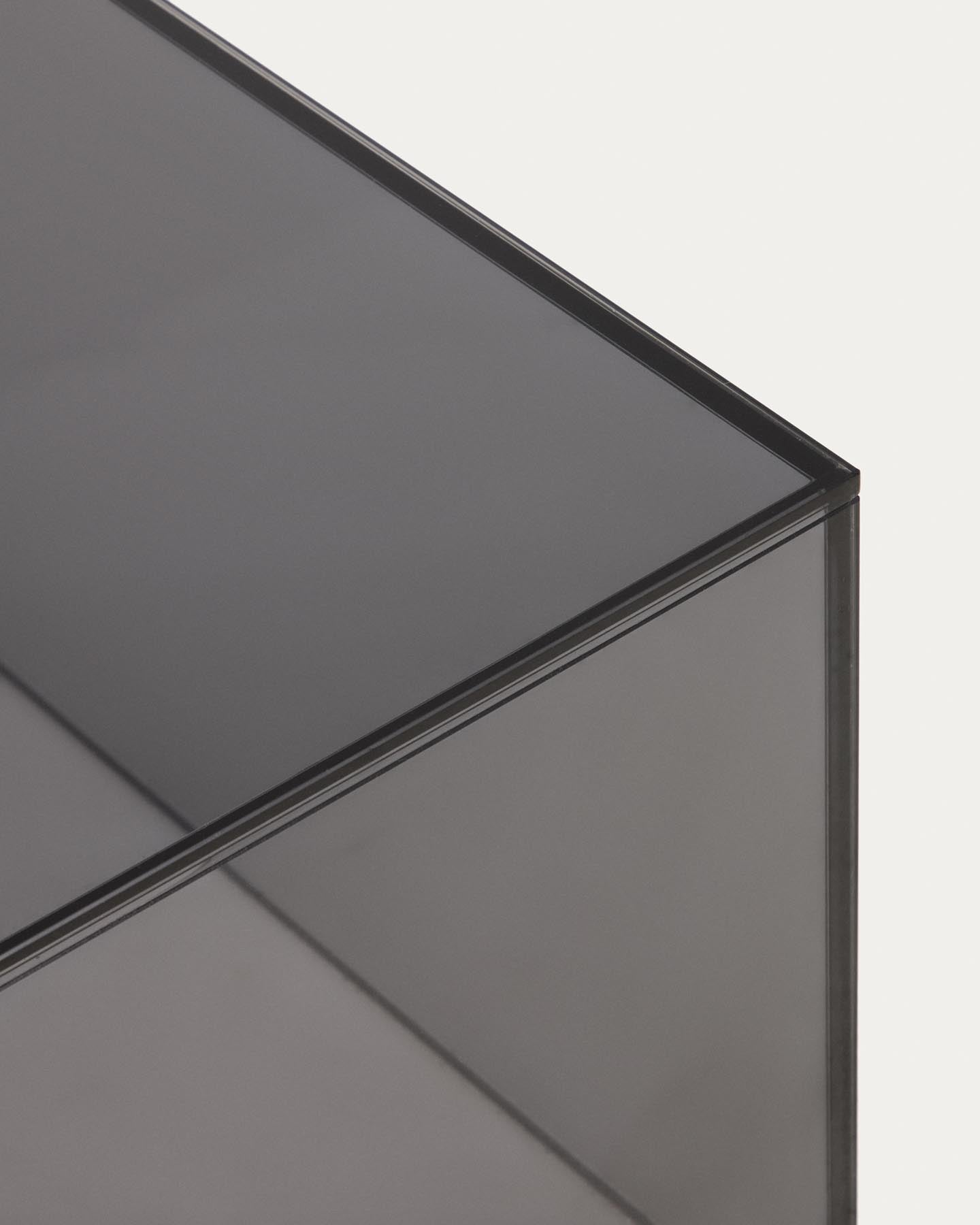 Beistelltisch Orlia aus gehärtetem Glas in Dunkelgrau, 50 x 50 cm in Dunkelgrau präsentiert im Onlineshop von KAQTU Design AG. Beistelltisch ist von Kave Home