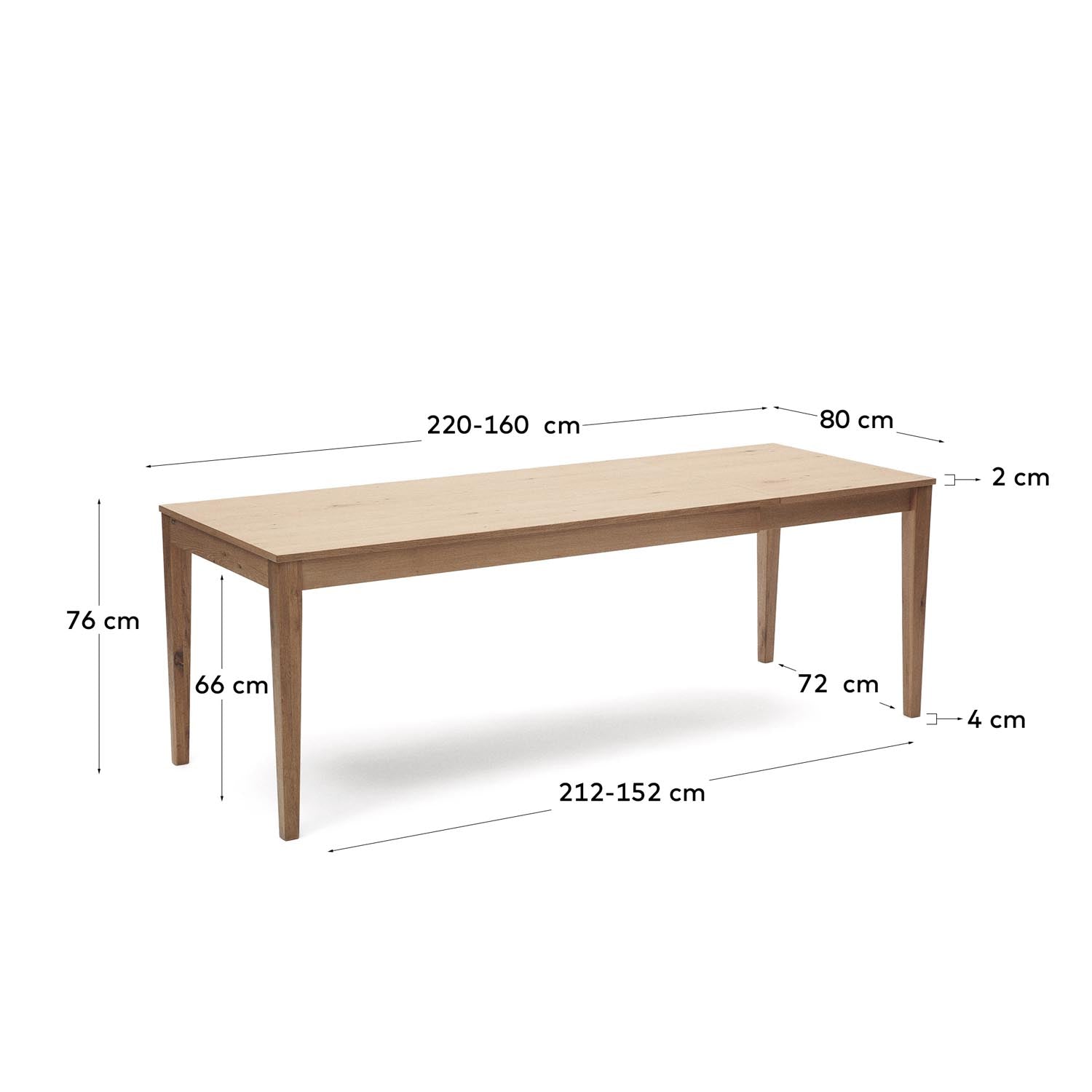 Eleganter Yain Ausziehtisch aus Eichenfurnier, erweiterbar von 160 auf 220 cm, ideal für stilvolle Dinnerpartys.