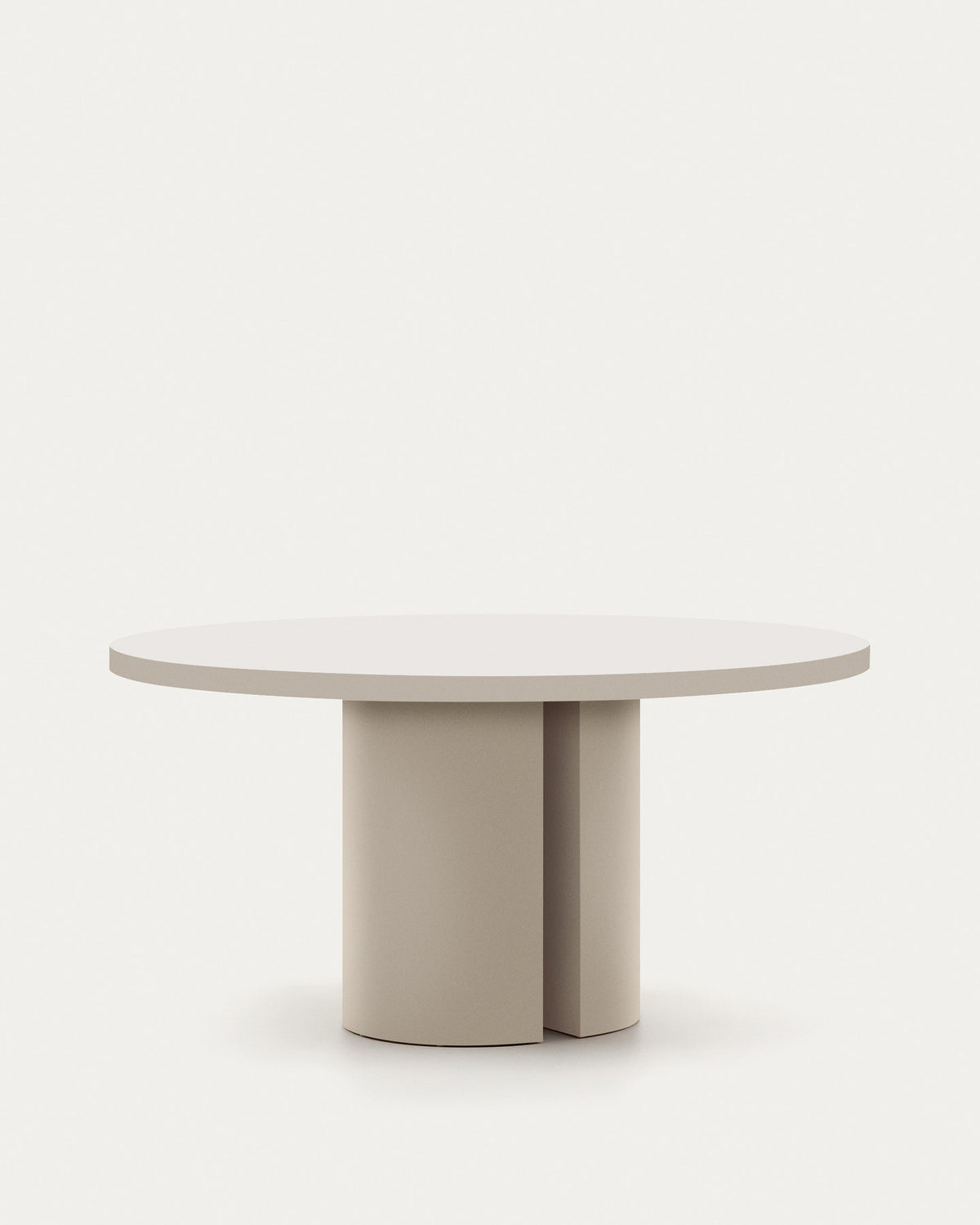 Runder Tisch Nealy aus lackiertem MDF mit eierschalfarbenem Finish Ø 150 cm in Weiss präsentiert im Onlineshop von KAQTU Design AG. Esstisch ist von Kave Home