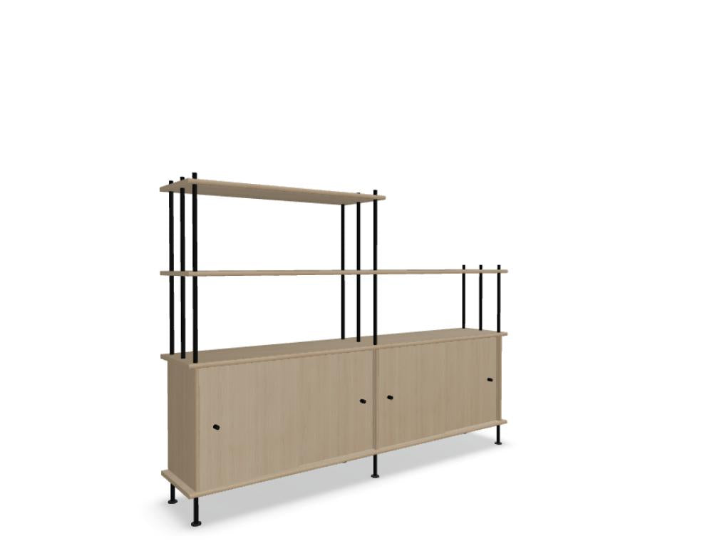 Holz-Halbregal Bava BV20P21, stilvolles Standregal aus naturbelassenem Holz, kompakte Bauweise, ideal für Wohnzimmer oder Arbeitsbereich, offene Regalfächer