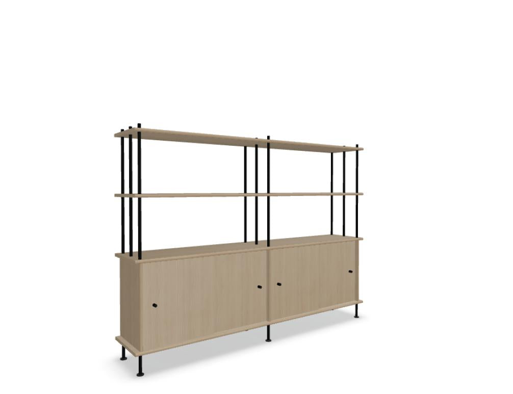 Holz-Halbregal Bava BV20P22 in dunklem Naturholzton, stabiles Standregal mit offener Regalbene, ideal für Wohn- und Arbeitsbereiche
