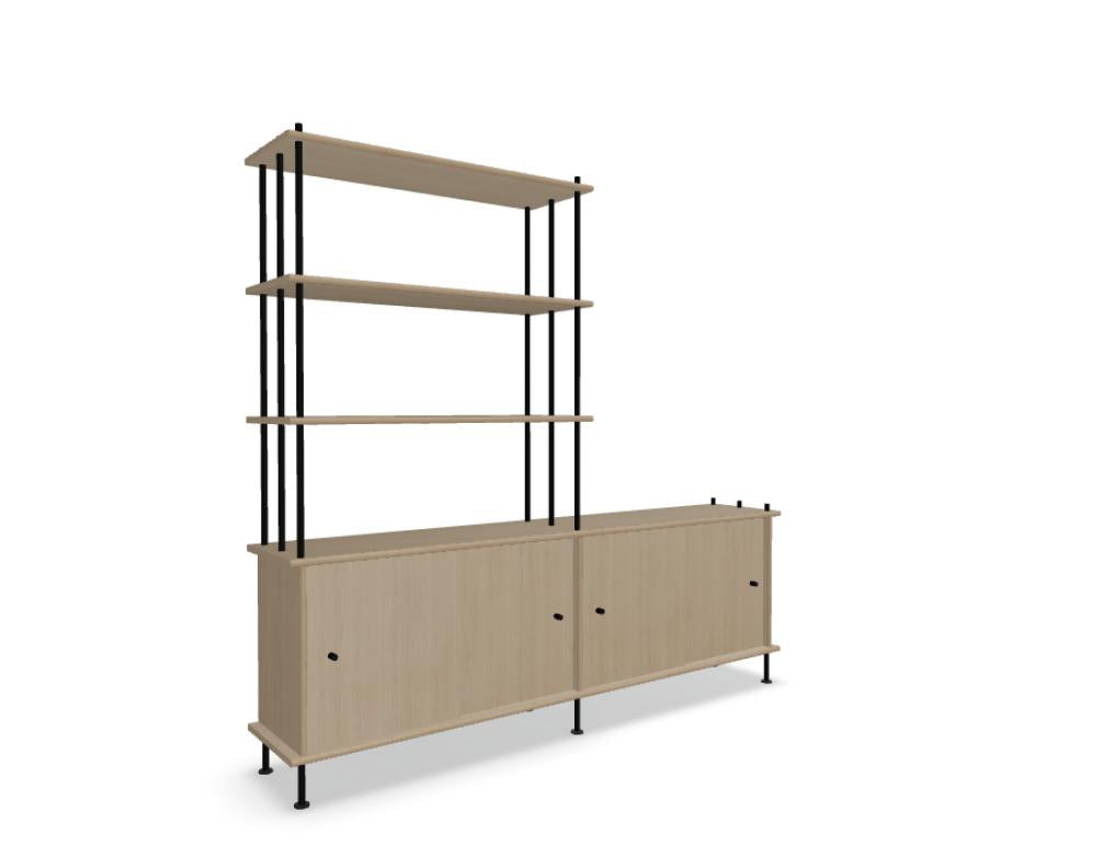 Holz-Halbregal Bava BV20P30 von Tamo in hellbraunem Finish, Standregal mit offener Struktur, kompakte Bauweise, geeignet für Wohnzimmer oder Arbeitsbereich