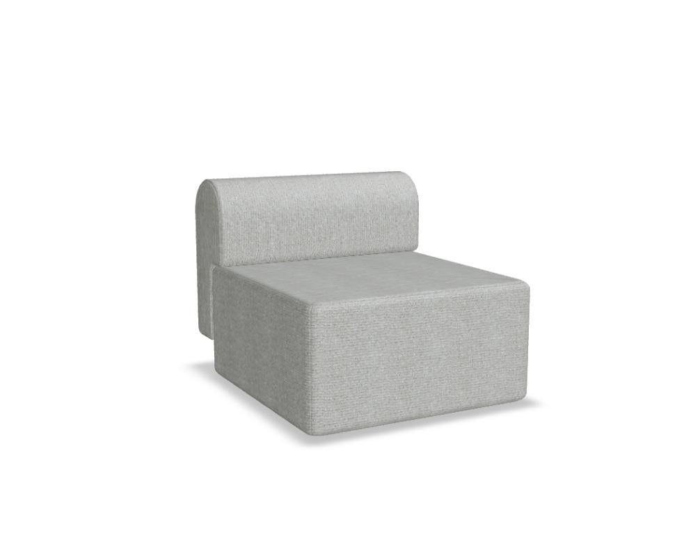 Tamo Tori TRI01M modulares Sofa in schlichtem Design mit beigem Stoffbezug, breiter Sitzfläche und niedriger Rückenlehne