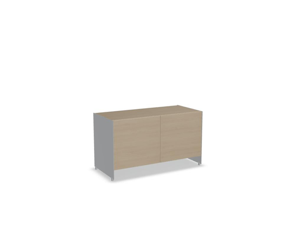 Aloox ALX90C Büroschrank mit warmer Holzfront in hellem Holzton, hochwertiges Schranksystem, organizzierte Innenaufteilung, modernes Möbelstück von Tamo.