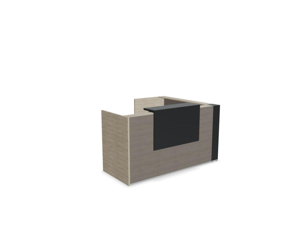 Tera TRA27 - modulare Empfangstheke in Eiche Grau präsentiert im Onlineshop von KAQTU Design AG. Empfangsdesk ist von Mdd