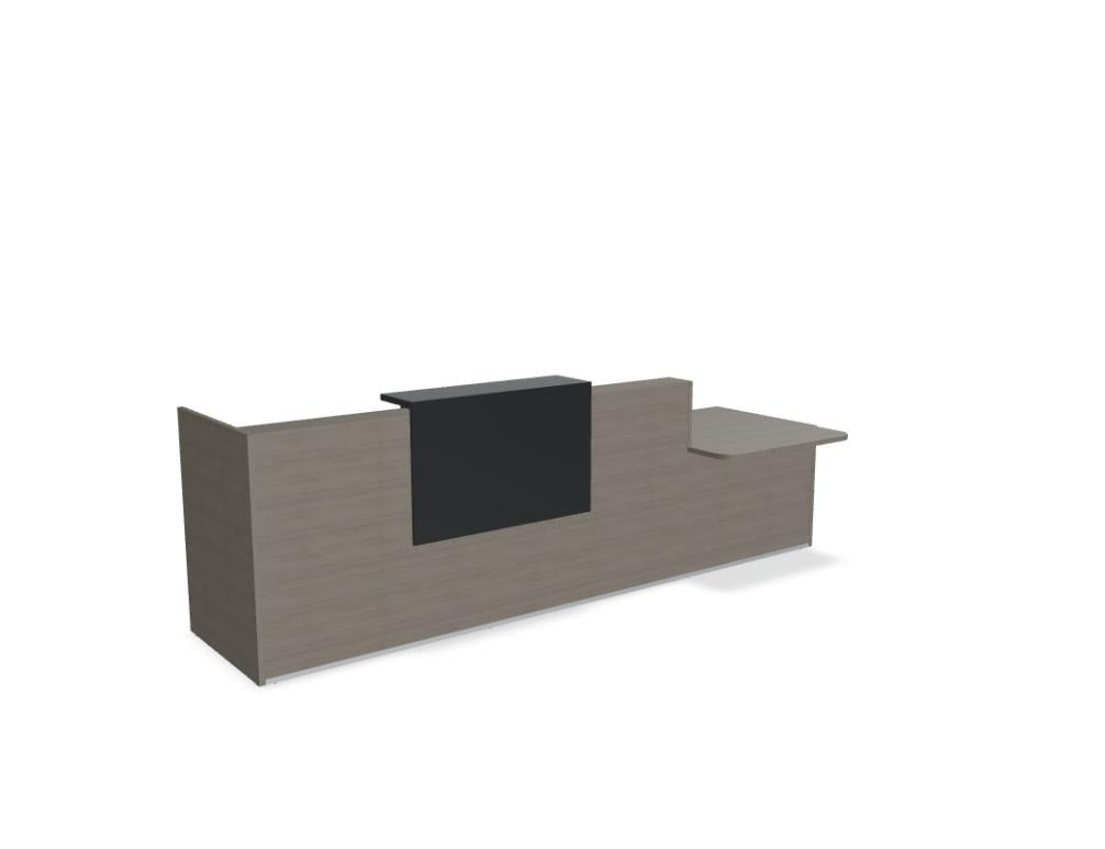 Tera TRA40P - modulare Empfangstheke in Eiche Grau präsentiert im Onlineshop von KAQTU Design AG. Empfangsdesk ist von Mdd