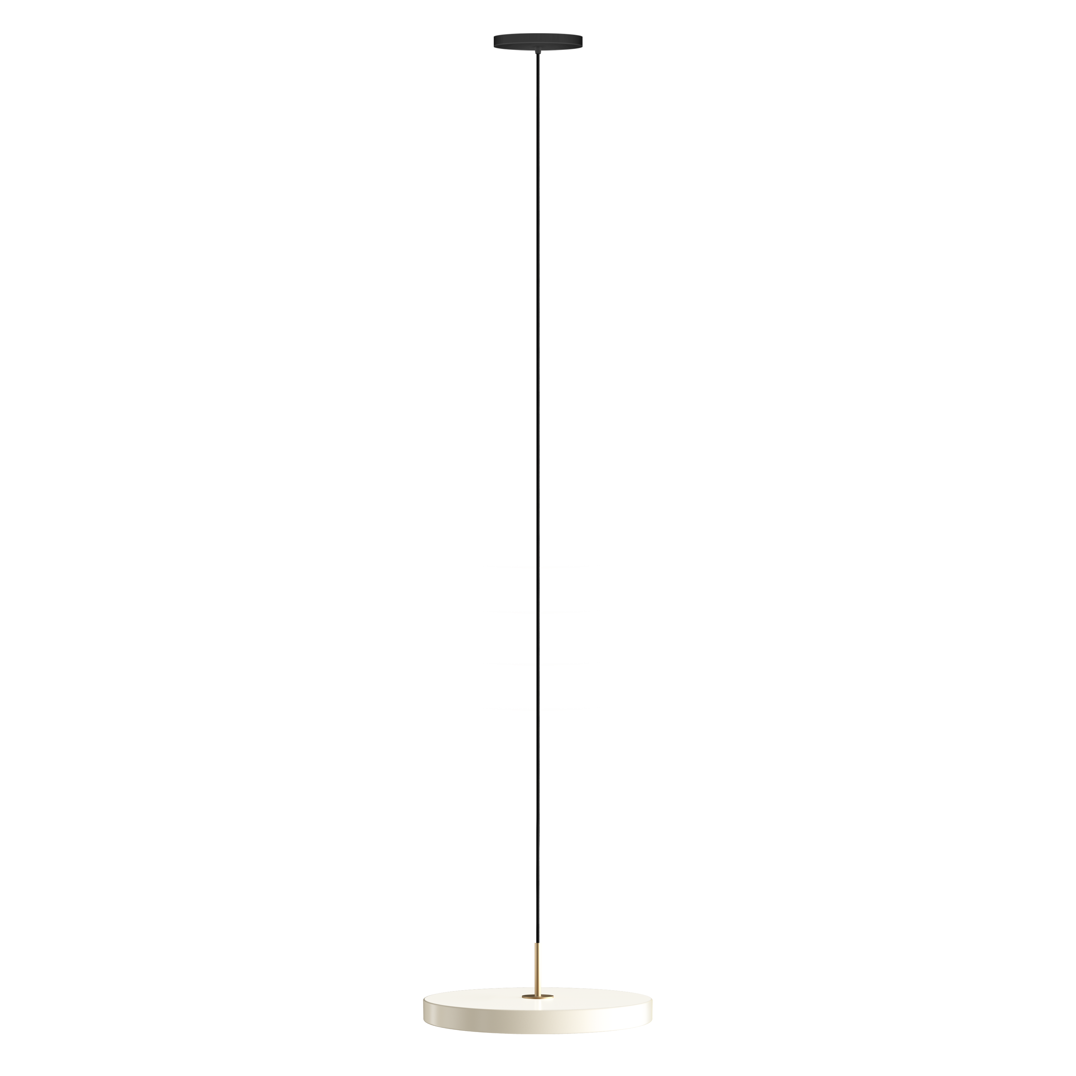 Stilvolle Asteria Medium Pendellampe in zartem Pearl White, perfekt für moderne Innenräume und gemütliche Lichtakzente.