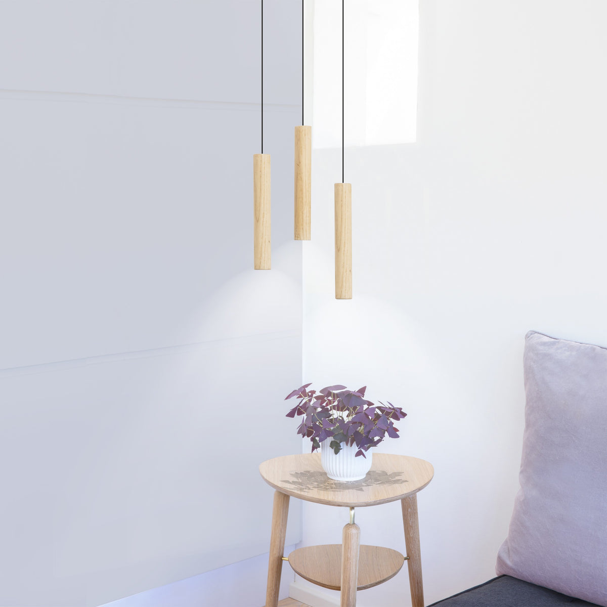 Chimes 3er Gruppe Lampenschirm in Oak präsentiert im Onlineshop von KAQTU Design AG. Pendelleuchte ist von Umage