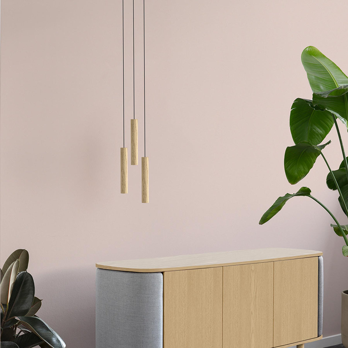 Chimes 3er Gruppe Lampenschirm in Oak präsentiert im Onlineshop von KAQTU Design AG. Pendelleuchte ist von Umage