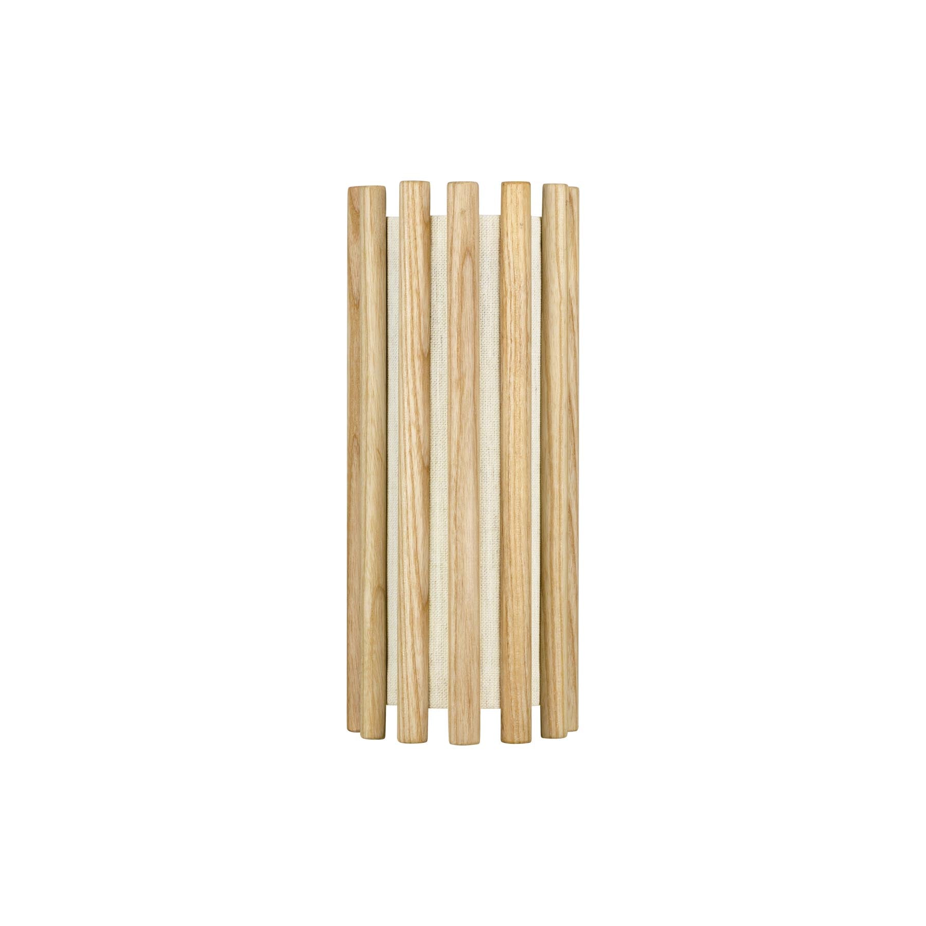 Moderner Pendelleuchten-Lampenschirm aus Eichenholz, der mit seinem einzigartigen Design und sanften Lichtakzenten eine einladende Atmosphäre erzeugt.