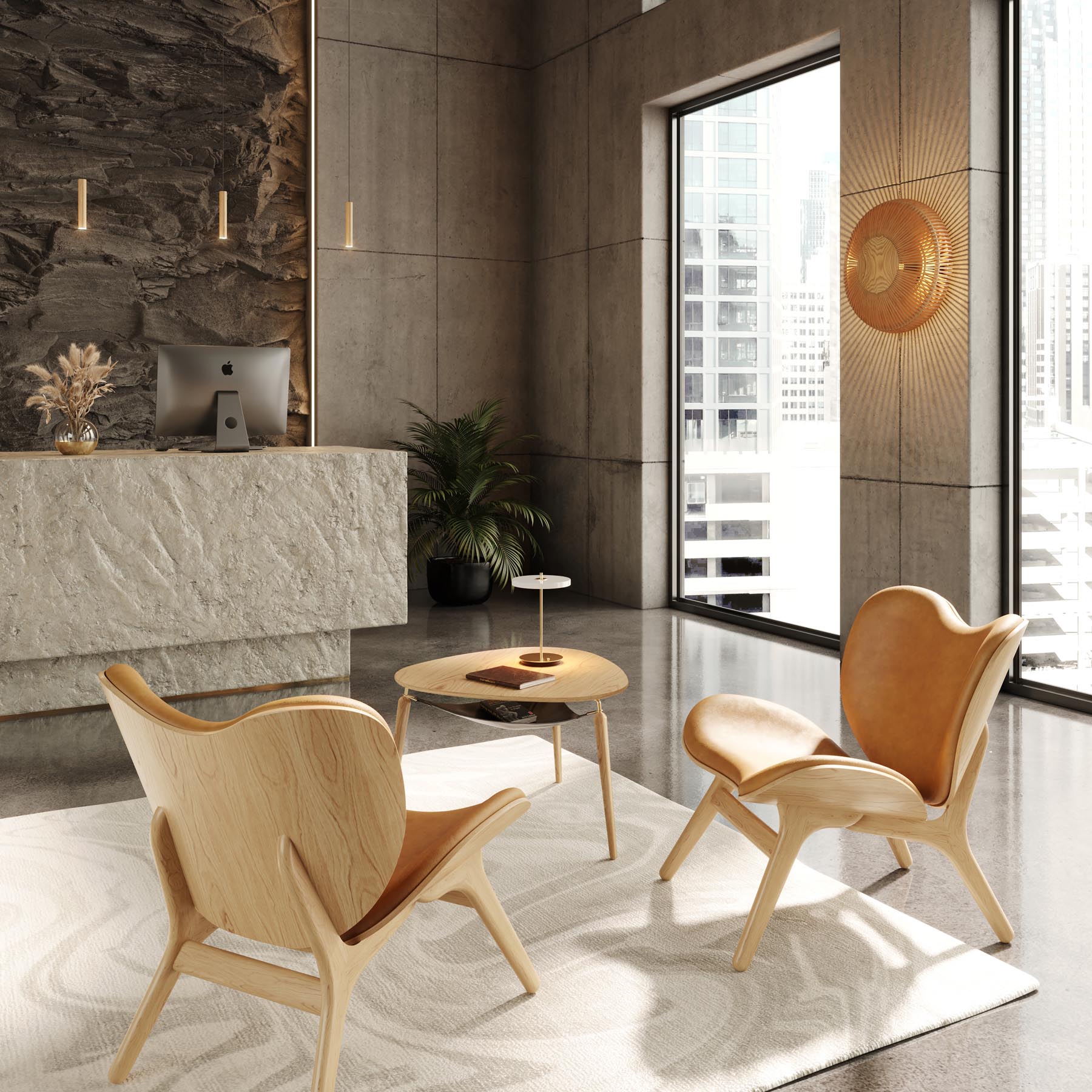 Elegante Clava Up Wandleuchte von Umage aus hochwertigem Eichenholz, perfekt für stilvolle Akzentbeleuchtung in jedem Raum.