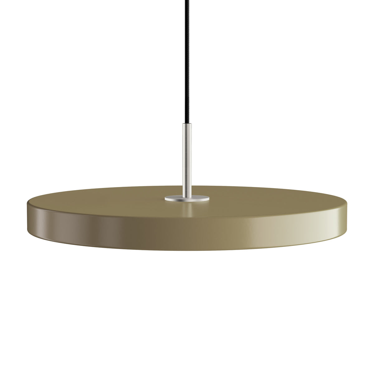 Weisse runde Pendelleuchte Asteria Medium von Umage aus Stahl, Aluminium und Acryl