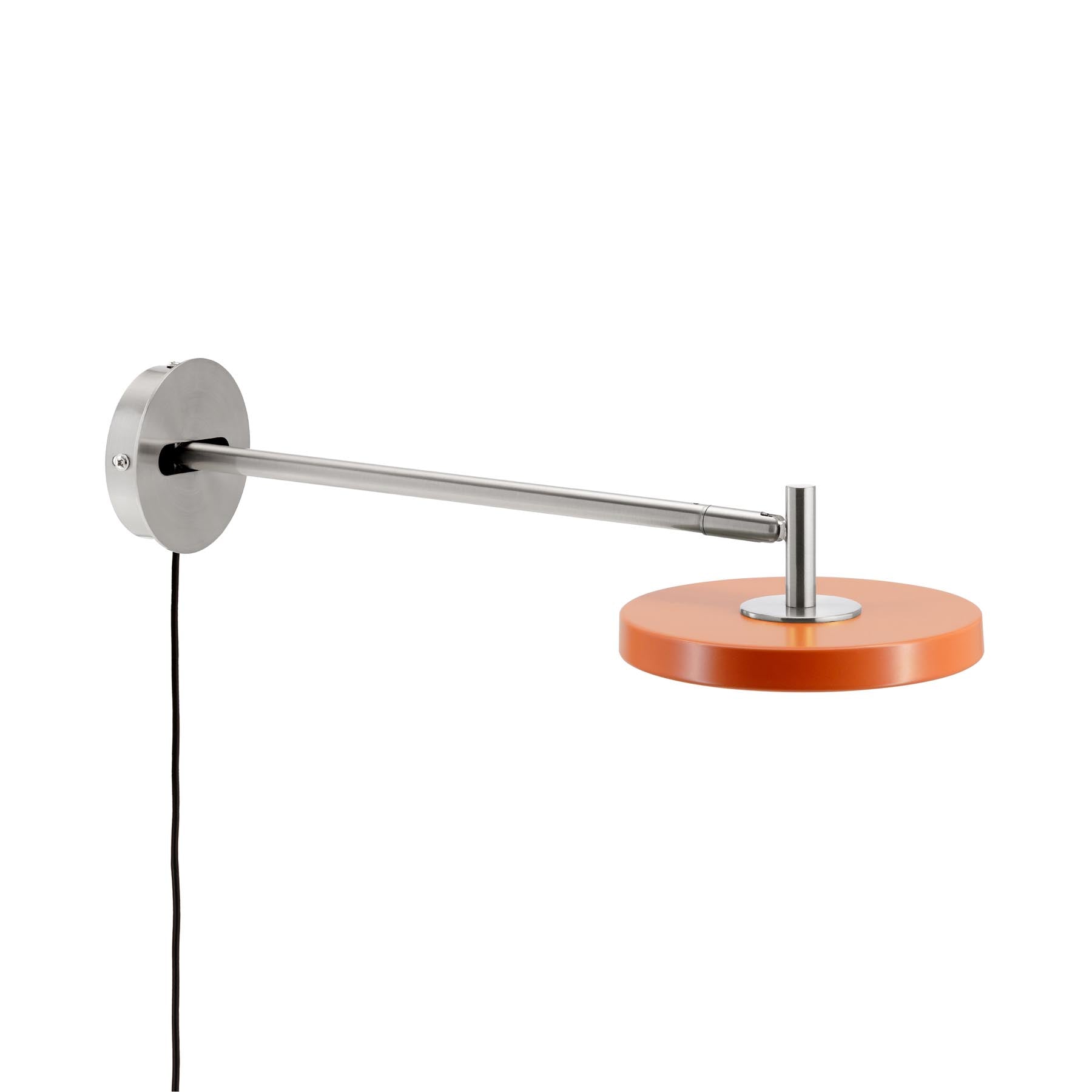Moderne Asteria Wandleuchte long mit Kabel in ansprechendem Orange, perfekt für stilvolle Akzente und gemütliche Lichtstimmungen.